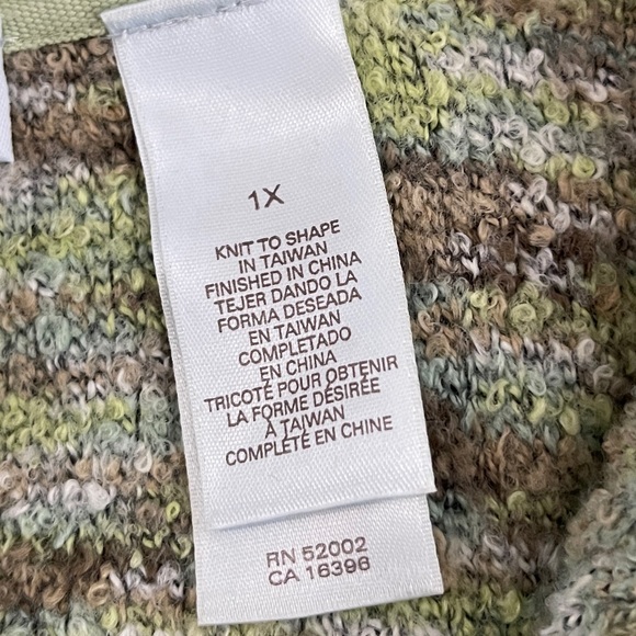 *JH Collection Woman’s Asymmetrical Collar Multi-color Sweater Sz 1X - Picture 7 of 7